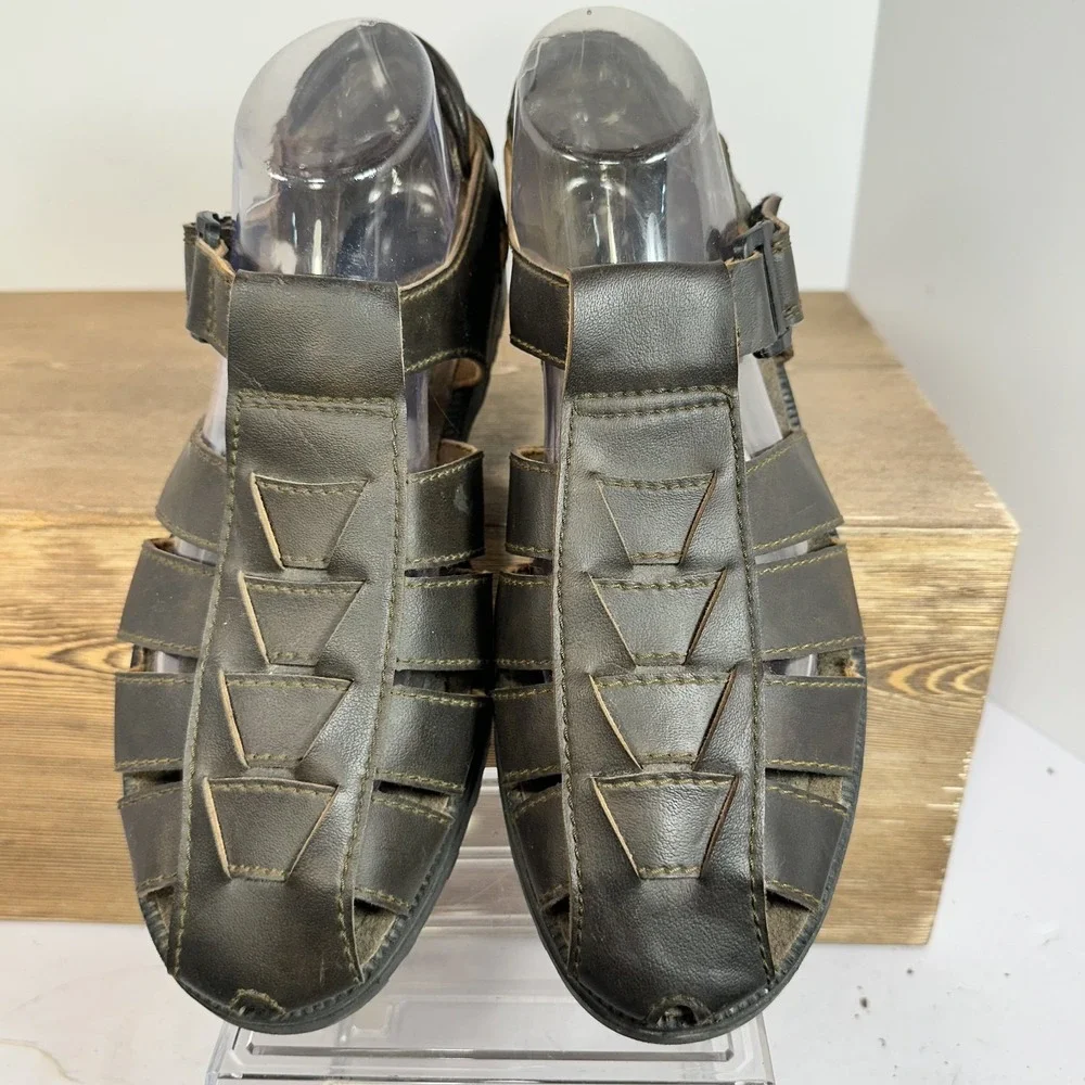 VTG Fisherman Sandals Womens 9 Brown Strappy Boho 90s Y2K Retro Jesus Sandals